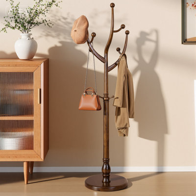 Wildon Home® Janiya Solid Wood 8 - Hook Freestanding Coat Rack